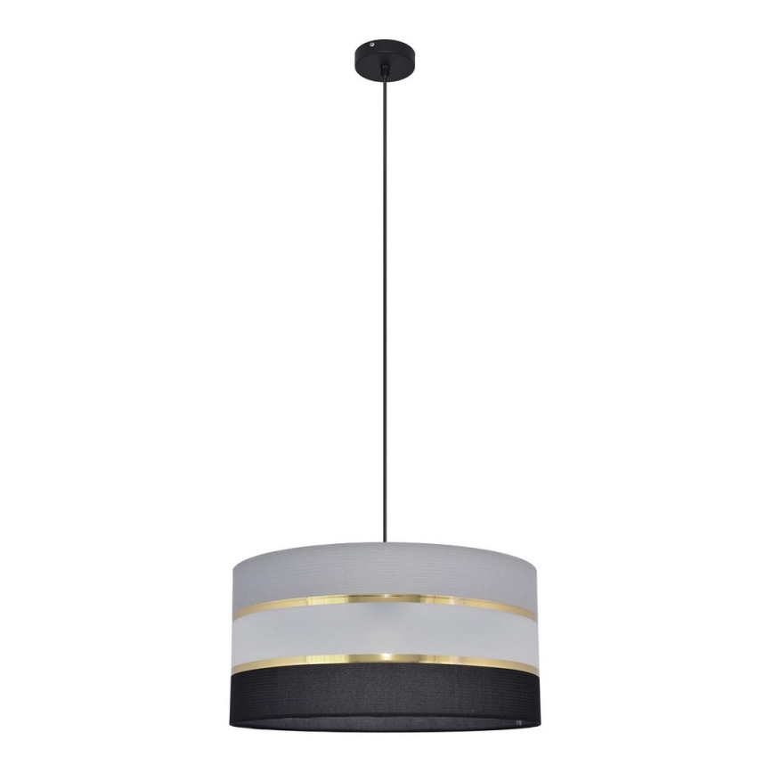 Luster na sajli HELEN 1xE27/15W/230V pr. 40 cm crna/siva/zlatna