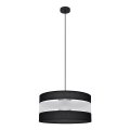 Luster na sajli HELEN 1xE27/15W/230V pr. 40 cm crna/srebrna