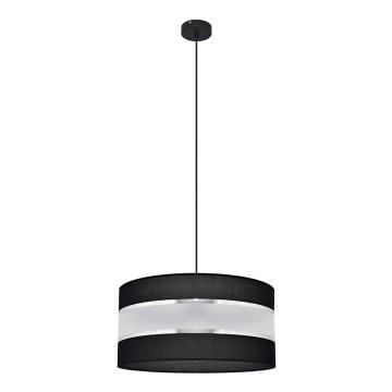 Luster na sajli HELEN 1xE27/15W/230V pr. 40 cm crna/srebrna