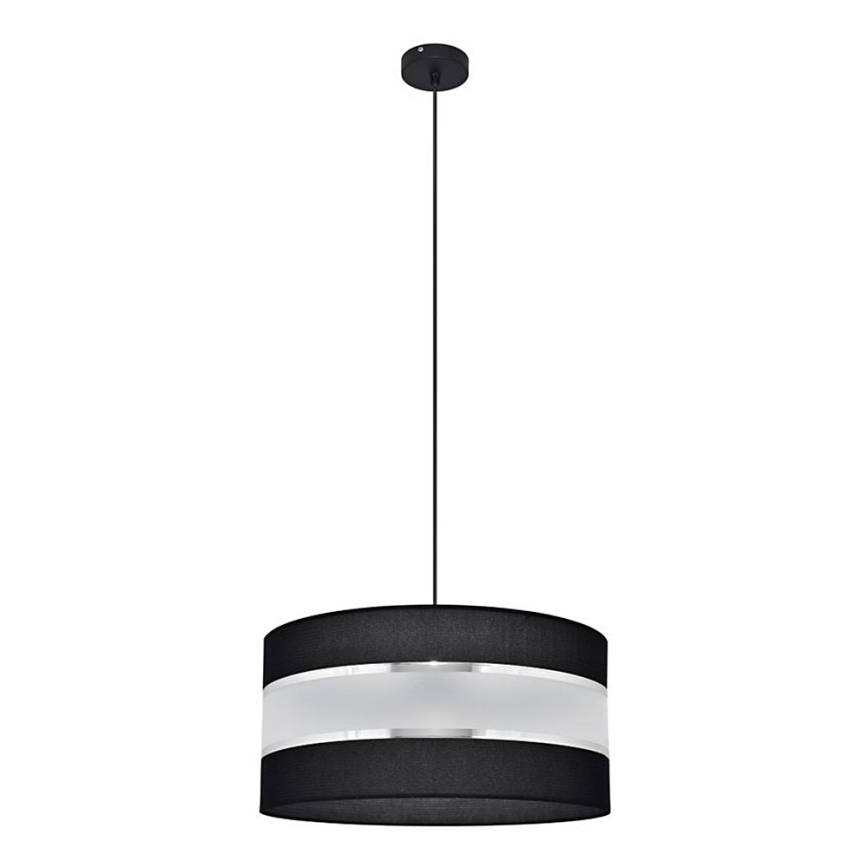 Luster na sajli HELEN 1xE27/15W/230V pr. 40 cm crna/srebrna