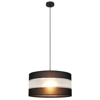Luster na sajli HELEN 1xE27/15W/230V pr. 40 cm crna/srebrna