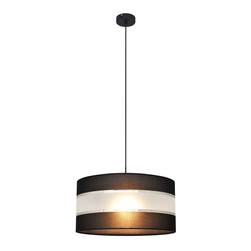 Luster na sajli HELEN 1xE27/15W/230V pr. 40 cm crna/srebrna