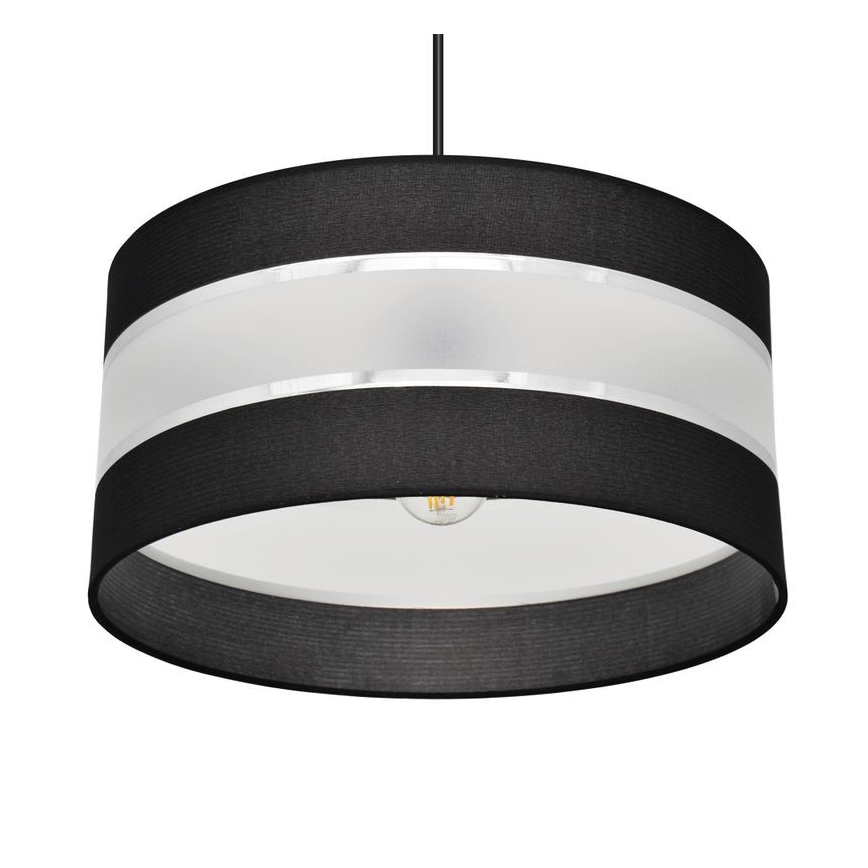 Luster na sajli HELEN 1xE27/15W/230V pr. 40 cm crna/srebrna