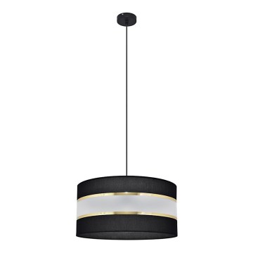 Luster na sajli HELEN 1xE27/15W/230V pr. 40 cm crna/zlatna