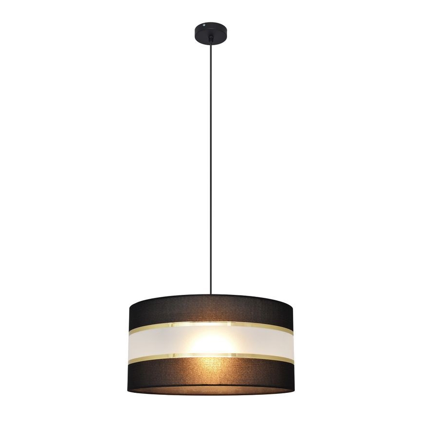 Luster na sajli HELEN 1xE27/15W/230V pr. 40 cm crna/zlatna