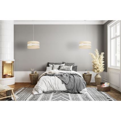 Luster na sajli HELEN 1xE27/15W/230V pr. 40 cm krem/zlatna