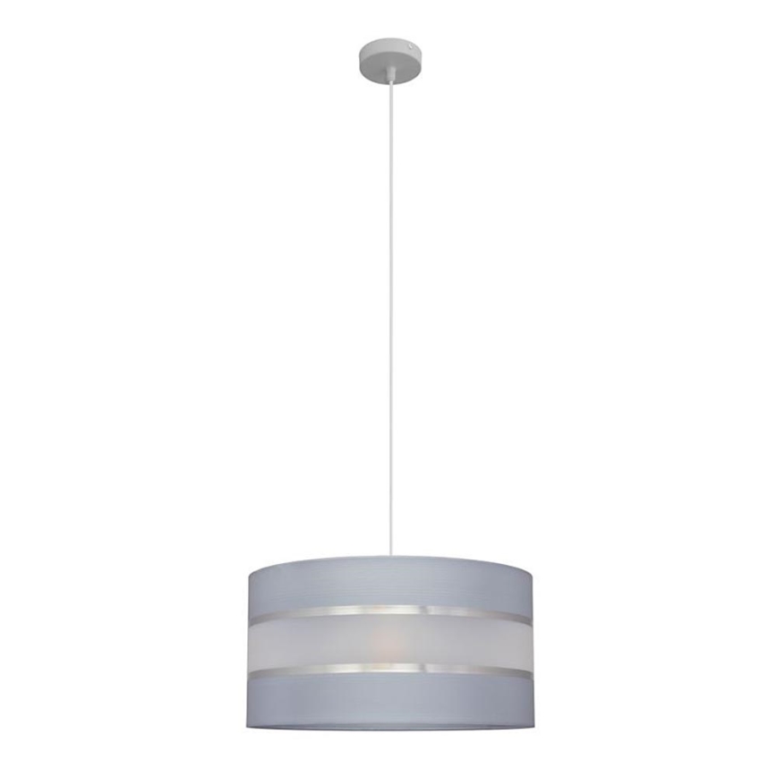 Luster na sajli HELEN 1xE27/15W/230V pr. 40 cm siva/srebrna
