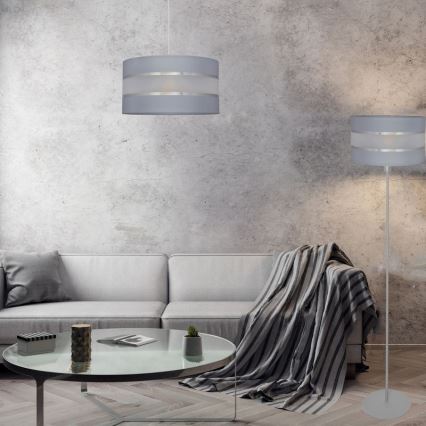 Luster na sajli HELEN 1xE27/15W/230V pr. 40 cm siva/srebrna