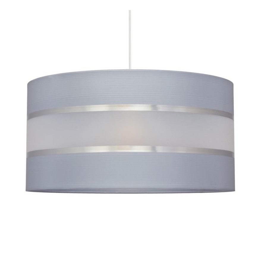Luster na sajli HELEN 1xE27/15W/230V pr. 40 cm siva/srebrna