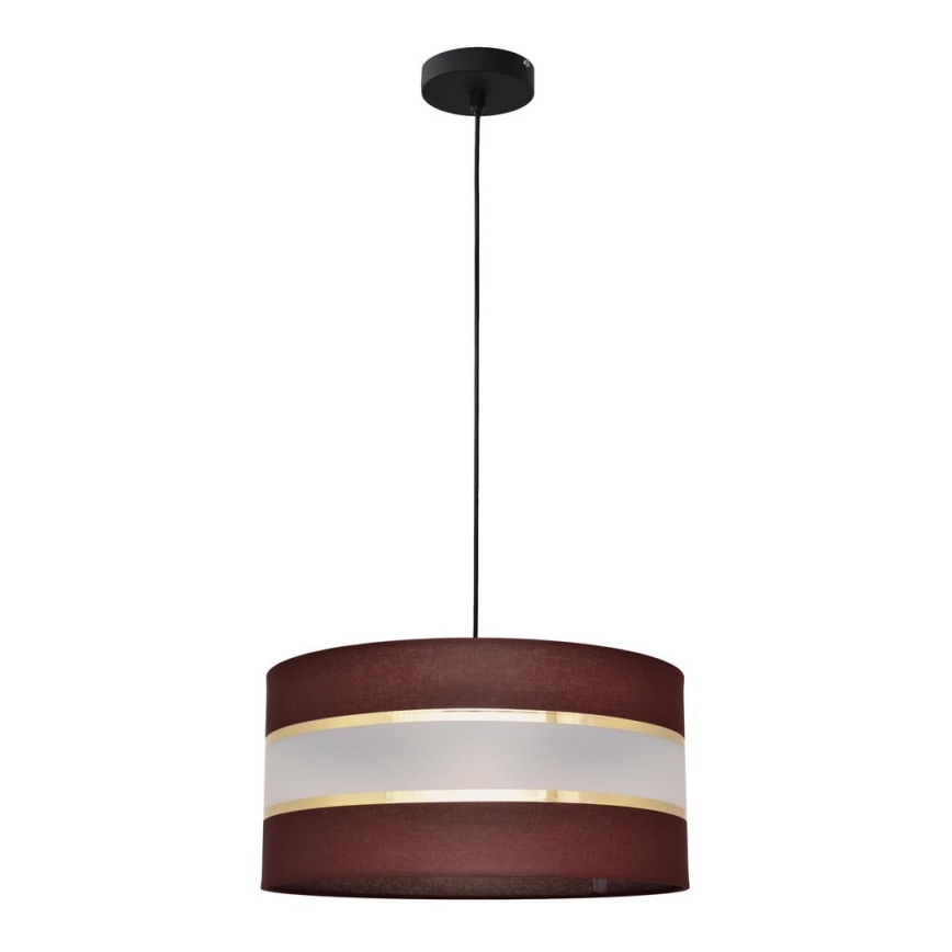 Luster na sajli HELEN 1xE27/15W/230V pr. 40 cm smeđa/crna/zlatna