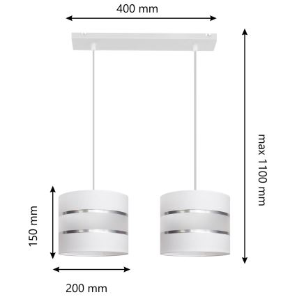 Luster na sajli HELEN 2xE27/15W/230V bijela