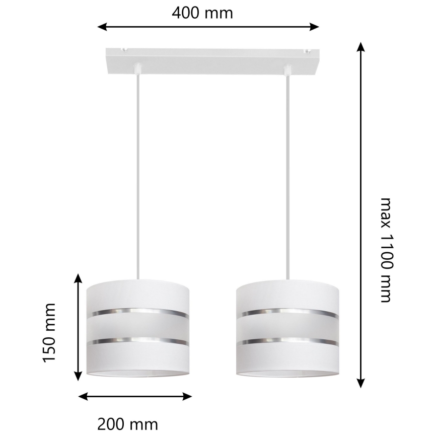 Luster na sajli HELEN 2xE27/15W/230V bijela