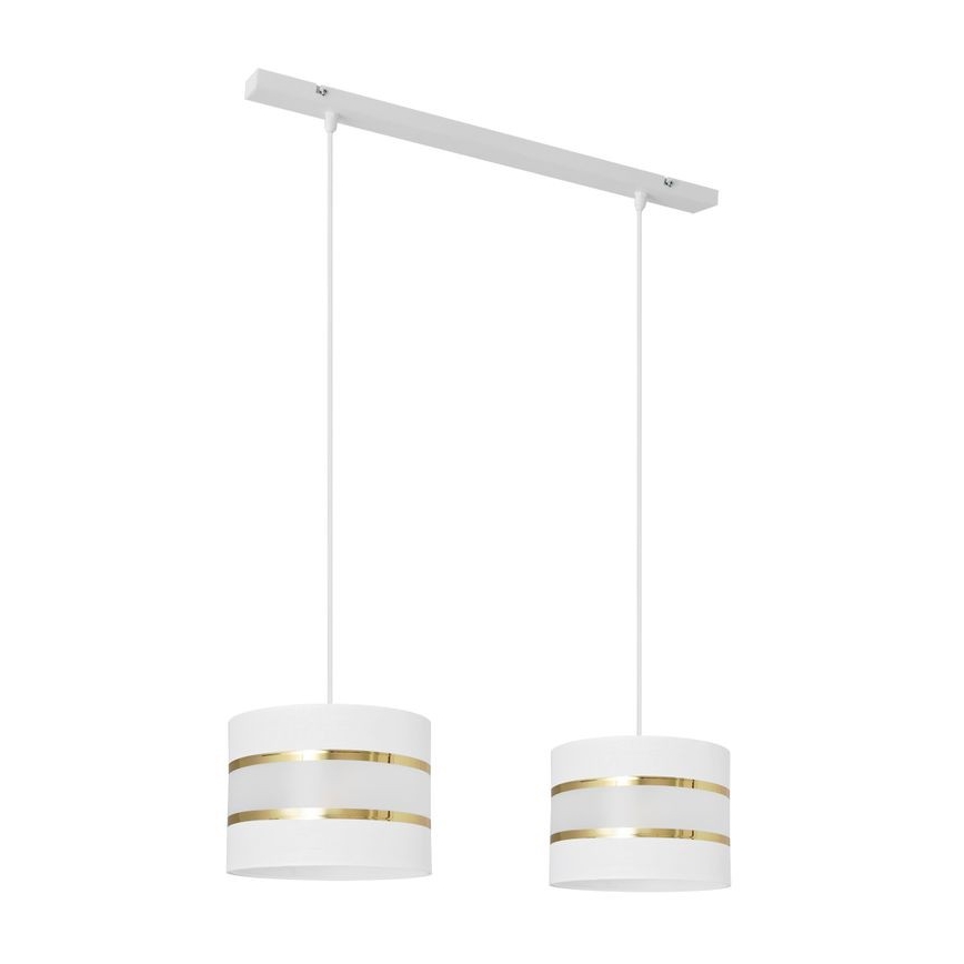 Luster na sajli HELEN 2xE27/15W/230V bijela/zlatna