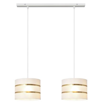 Luster na sajli HELEN 2xE27/15W/230V bijela/zlatna