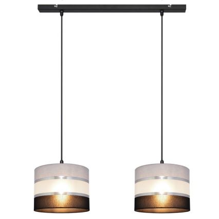 Luster na sajli HELEN 2xE27/15W/230V crna/siva/srebrna
