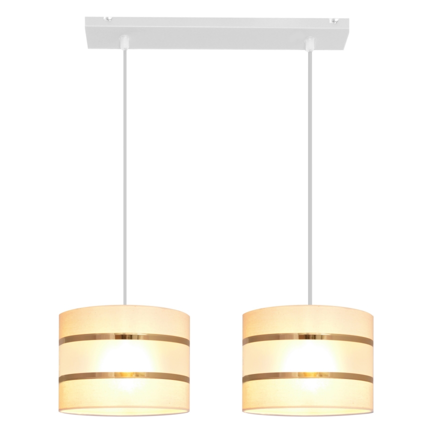 Luster na sajli HELEN 2xE27/15W/230V krem