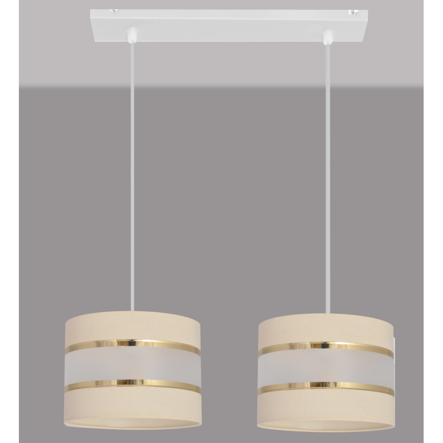 Luster na sajli HELEN 2xE27/15W/230V krem