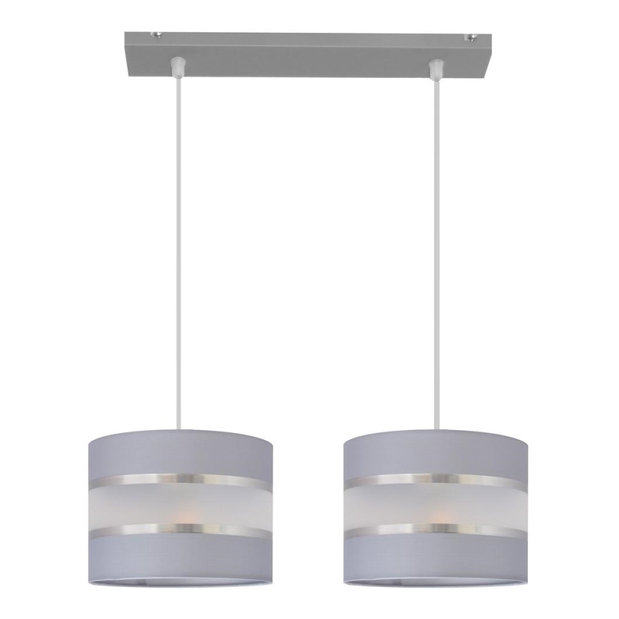Luster na sajli HELEN 2xE27/15W/230V siva/srebrna