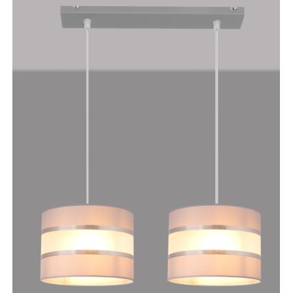 Luster na sajli HELEN 2xE27/15W/230V siva/srebrna