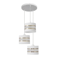 Luster na sajli HELEN 3xE27/15W/230V bijela/zlatna