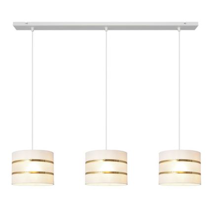 Luster na sajli HELEN 3xE27/15W/230V bijela/zlatna
