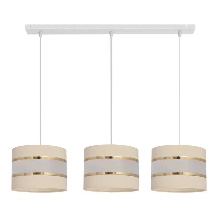 Luster na sajli HELEN 3xE27/15W/230V krem