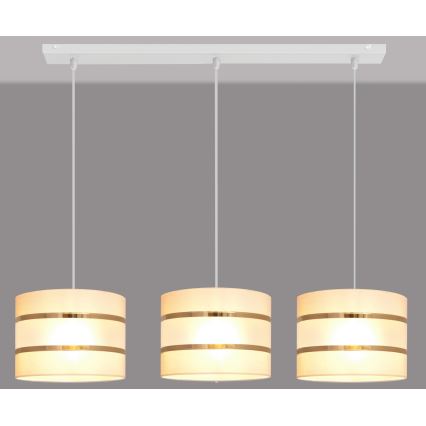 Luster na sajli HELEN 3xE27/15W/230V krem