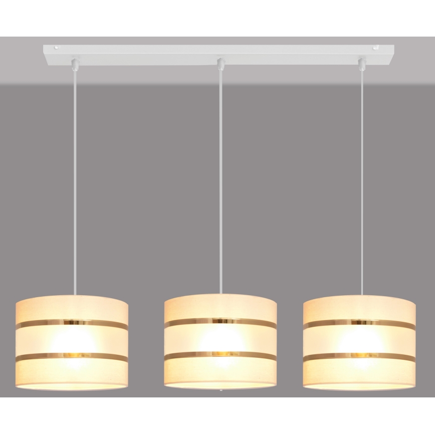 Luster na sajli HELEN 3xE27/15W/230V krem