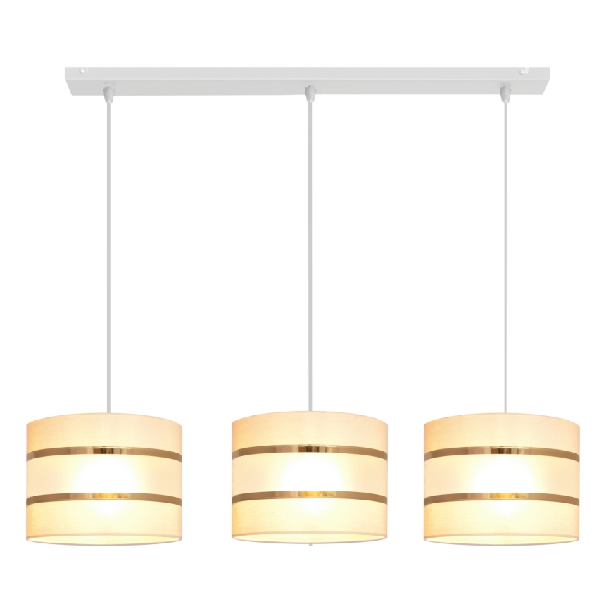 Luster na sajli HELEN 3xE27/15W/230V krem