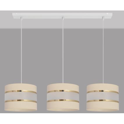 Luster na sajli HELEN 3xE27/15W/230V krem