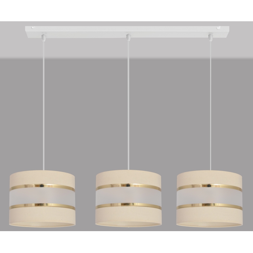 Luster na sajli HELEN 3xE27/15W/230V krem
