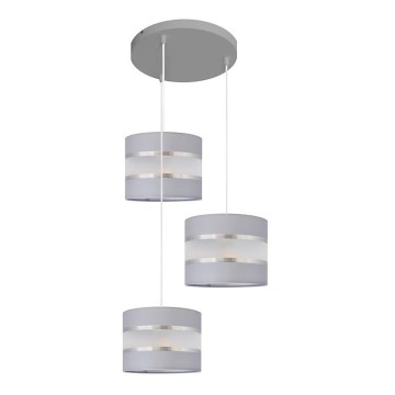 Luster na sajli HELEN 3xE27/15W/230V siva/srebrna