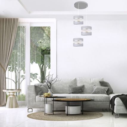 Luster na sajli HELEN 3xE27/15W/230V siva/srebrna