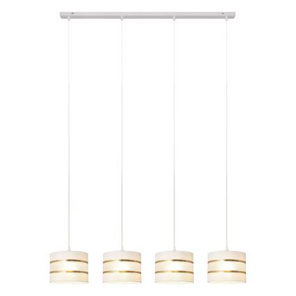 Luster na sajli HELEN 4xE27/15W/230V bijela/zlatna