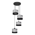 Luster na sajli HELEN 4xE27/15W/230V crna/siva/srebrna