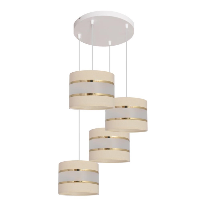 Luster na sajli HELEN 4xE27/15W/230V krem