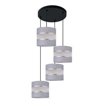 Luster na sajli HELEN 4xE27/15W/230V siva/crna