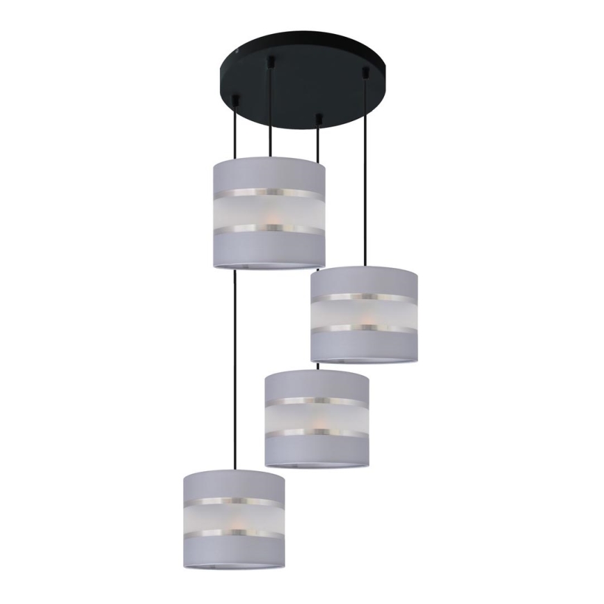 Luster na sajli HELEN 4xE27/15W/230V siva/crna