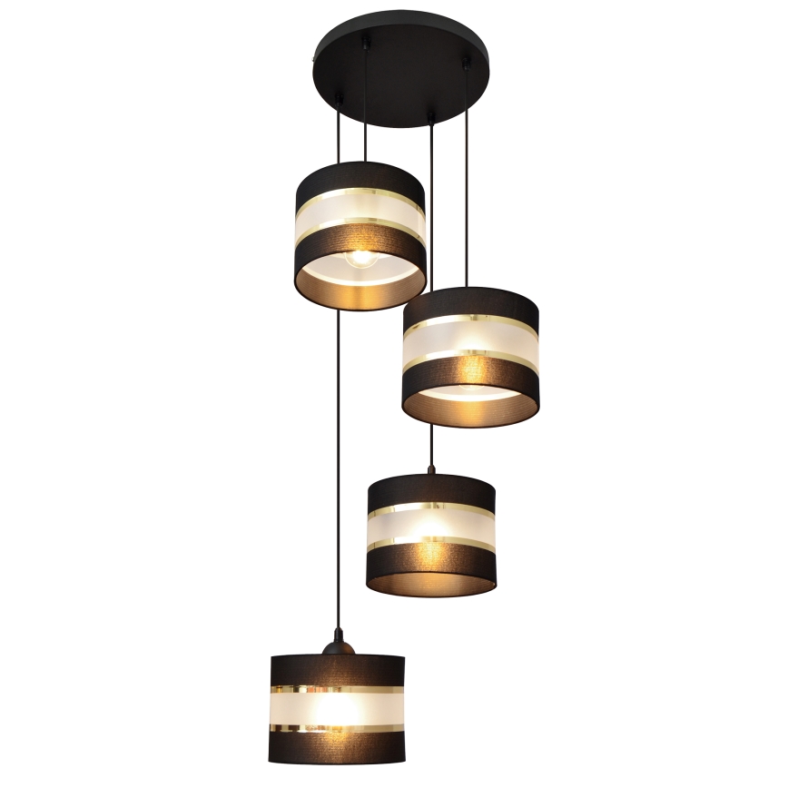 Luster na sajli HELEN 4xE27/15W/230V siva/crna