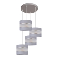 Luster na sajli HELEN 4xE27/15W/230V siva/srebrna