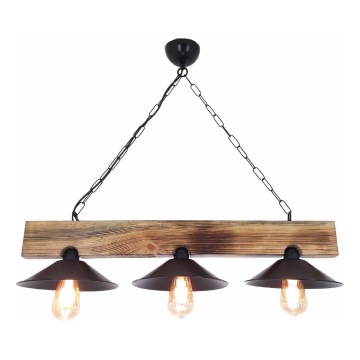 Luster na sajli HEPSI 3xE27/40W/230V smreka/orah