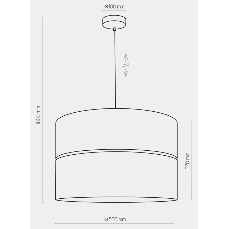 Luster na sajli HILTON 1xE27/25W/230V mesing/crna
