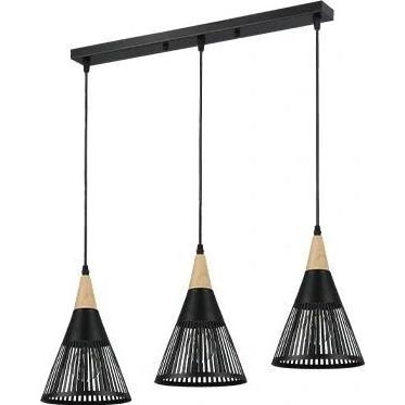 Luster na sajli HIRA 3xE27/60W/230V crna
