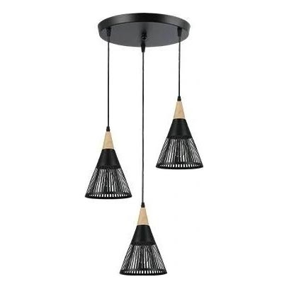 Luster na sajli HIRA 3xE27/60W/230V pr. 40 cm crna