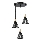 Luster na sajli HIRA 3xE27/60W/230V pr. 40 cm crna