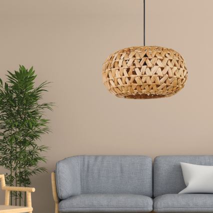 Luster na sajli HOSHI 1xE27/20W/230V pr. 38 cm konoplja