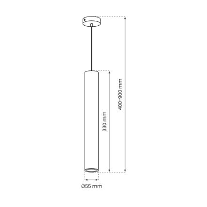 Luster na sajli HUDSON 1xGU10/8W/230V crna