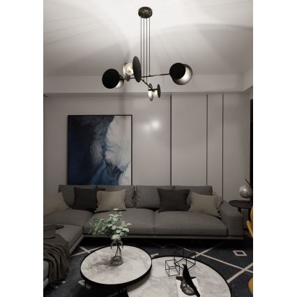 Luster na sajli IDEA 4xE27/15W/230V crna