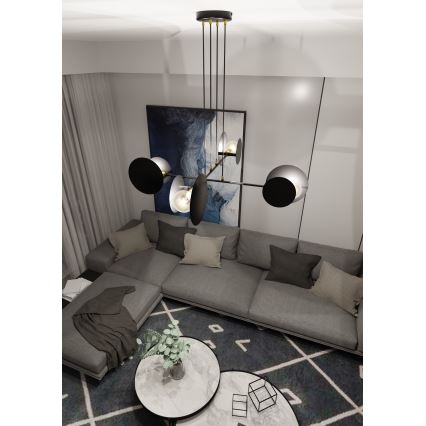 Luster na sajli IDEA 4xE27/15W/230V crna