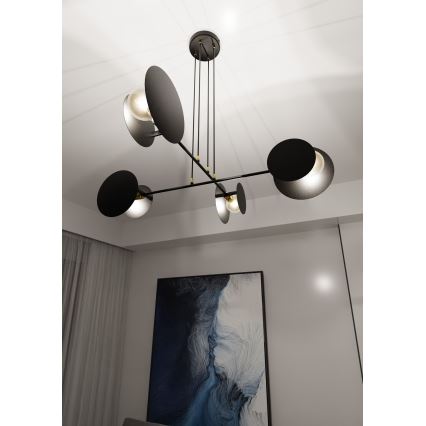 Luster na sajli IDEA 4xE27/15W/230V crna